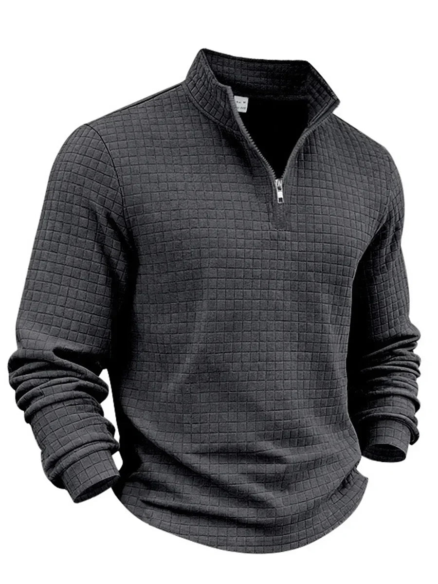 Astrix Quarter-Zip Checkered Sweatshirt