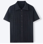 DUXE Button-Up Knit Polo