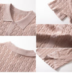 DUXE Button-Up Knit Polo