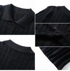 DUXE Button-Up Knit Polo