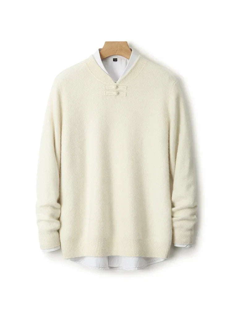 BORIO Cashmere Buckle-Up Sweater