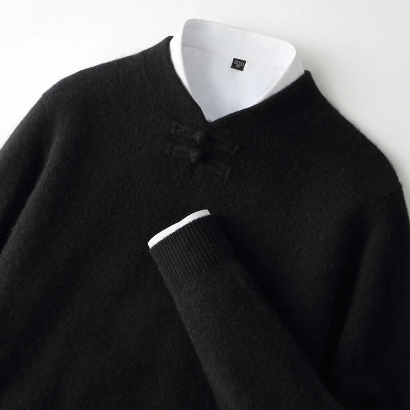 BORIO Cashmere Buckle-Up Sweater