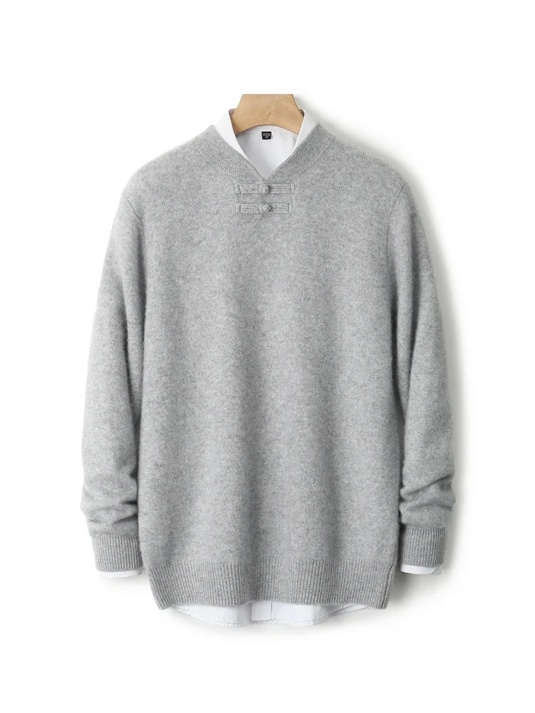 BORIO Cashmere Buckle-Up Sweater