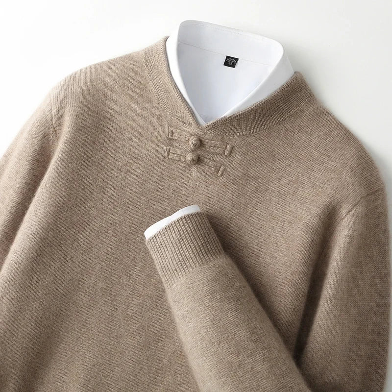 BORIO Cashmere Buckle-Up Sweater