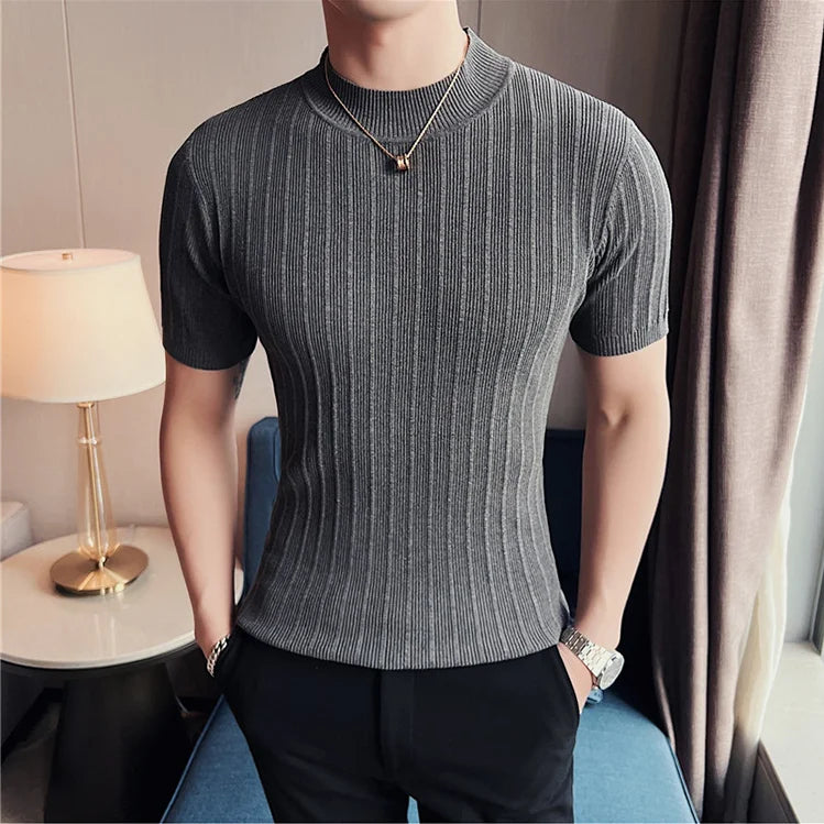 Baldwin Ribbed Mock Neck Tee