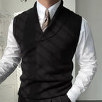HESLEY Open Collar Knitted Vest