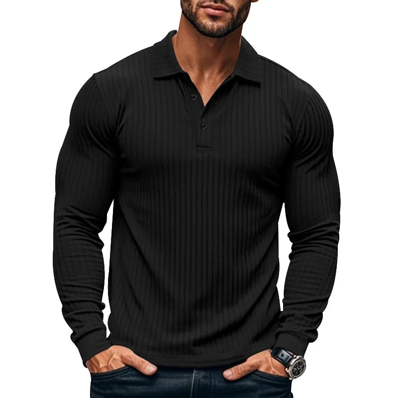MILLER Long-Sleeve Ribbed Polo
