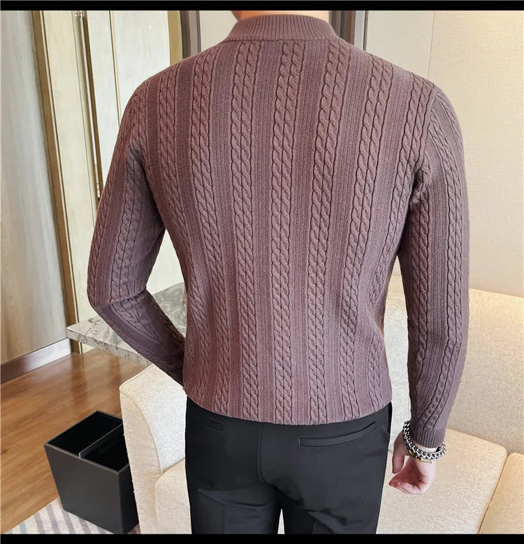 APOLLO Knitted Mock-Neck Sweater