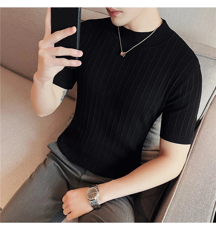 Baldwin Ribbed Mock Neck Tee
