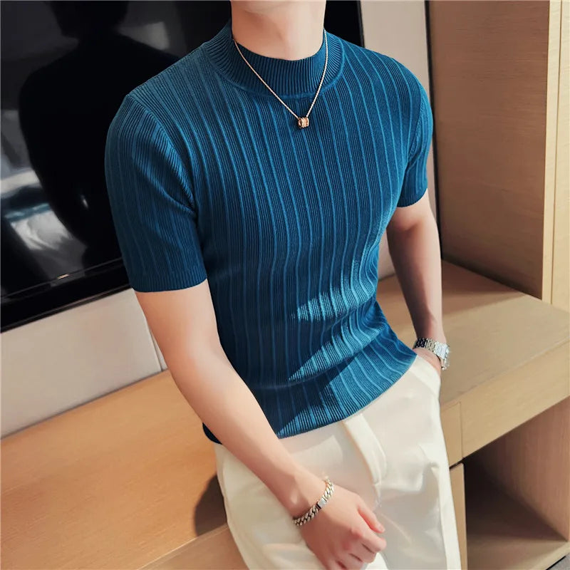 Baldwin Ribbed Mock Neck Tee