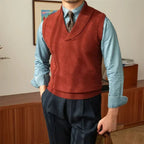 HESLEY Open Collar Knitted Vest