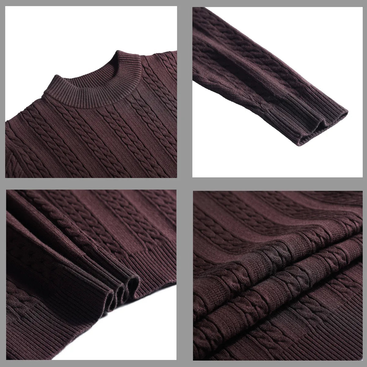 APOLLO Knitted Mock-Neck Sweater