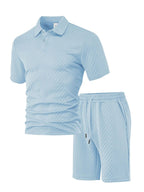 CAPRI Knit Polo & Drawstring Shorts Set