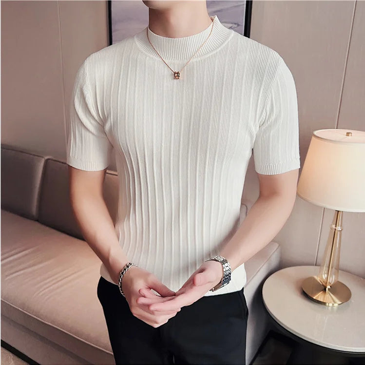 Baldwin Ribbed Mock Neck Tee
