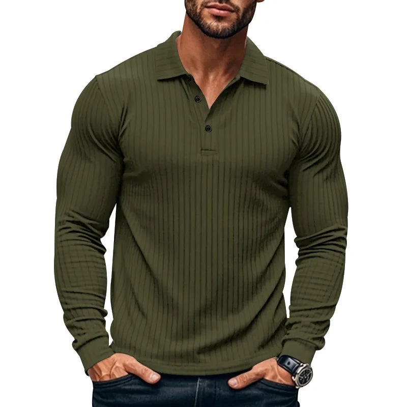 MILLER Long-Sleeve Ribbed Polo