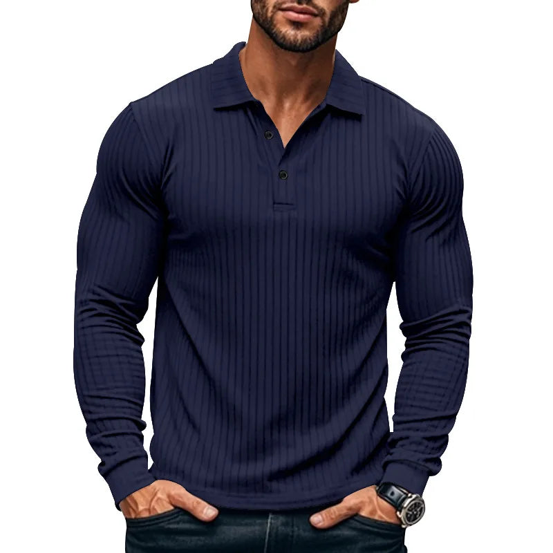 MILLER Long-Sleeve Ribbed Polo