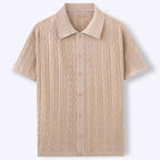 DUXE Button-Up Knit Polo