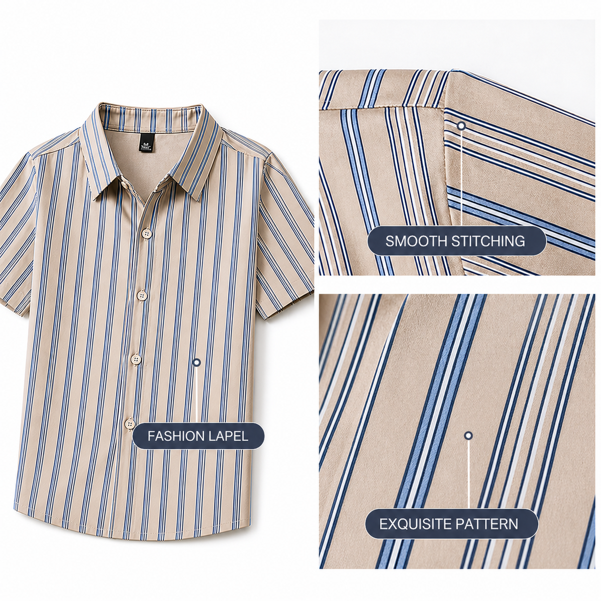 ADRIANO Breathable Silk Striped Shirt