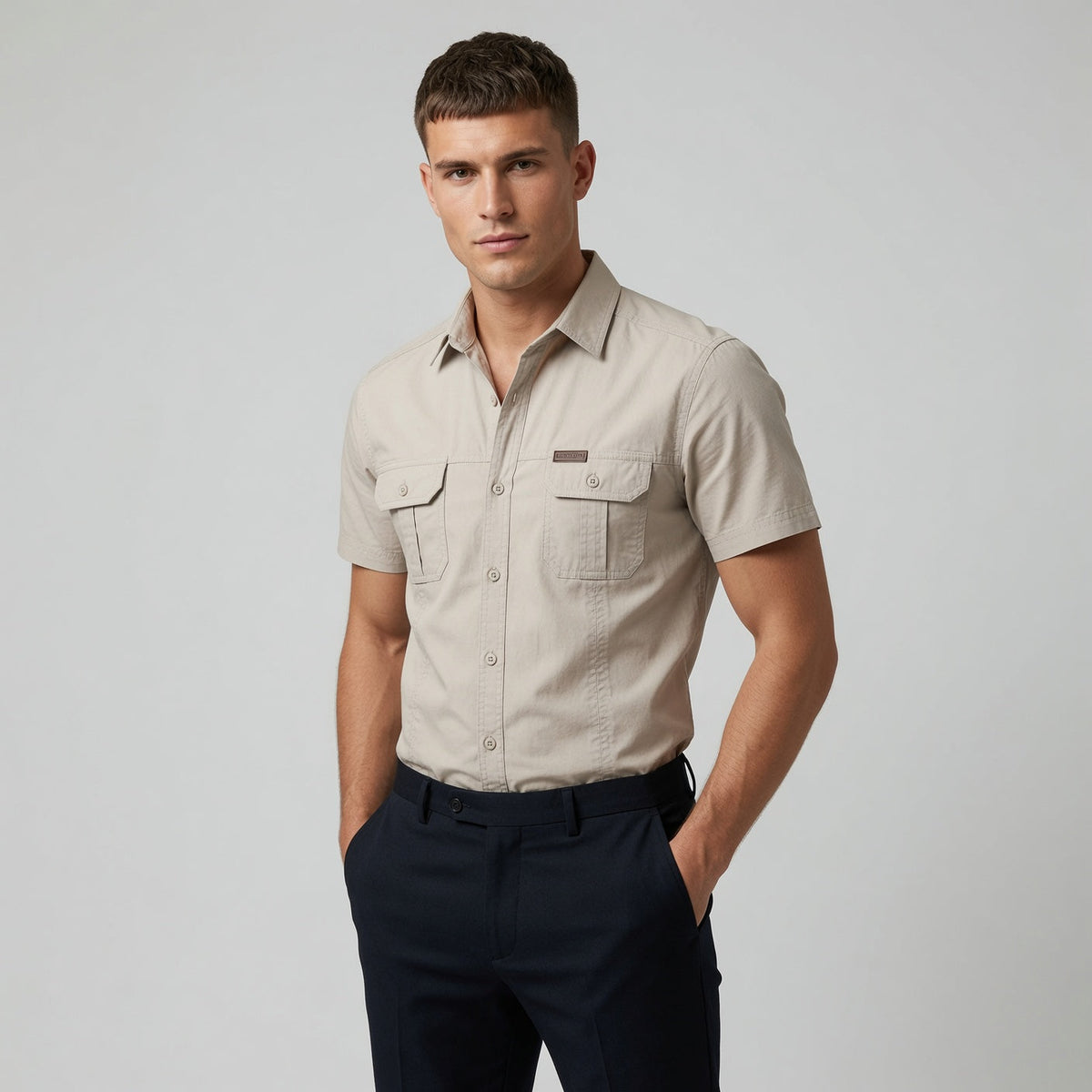 ANXON Double Pocket Polo Shirt