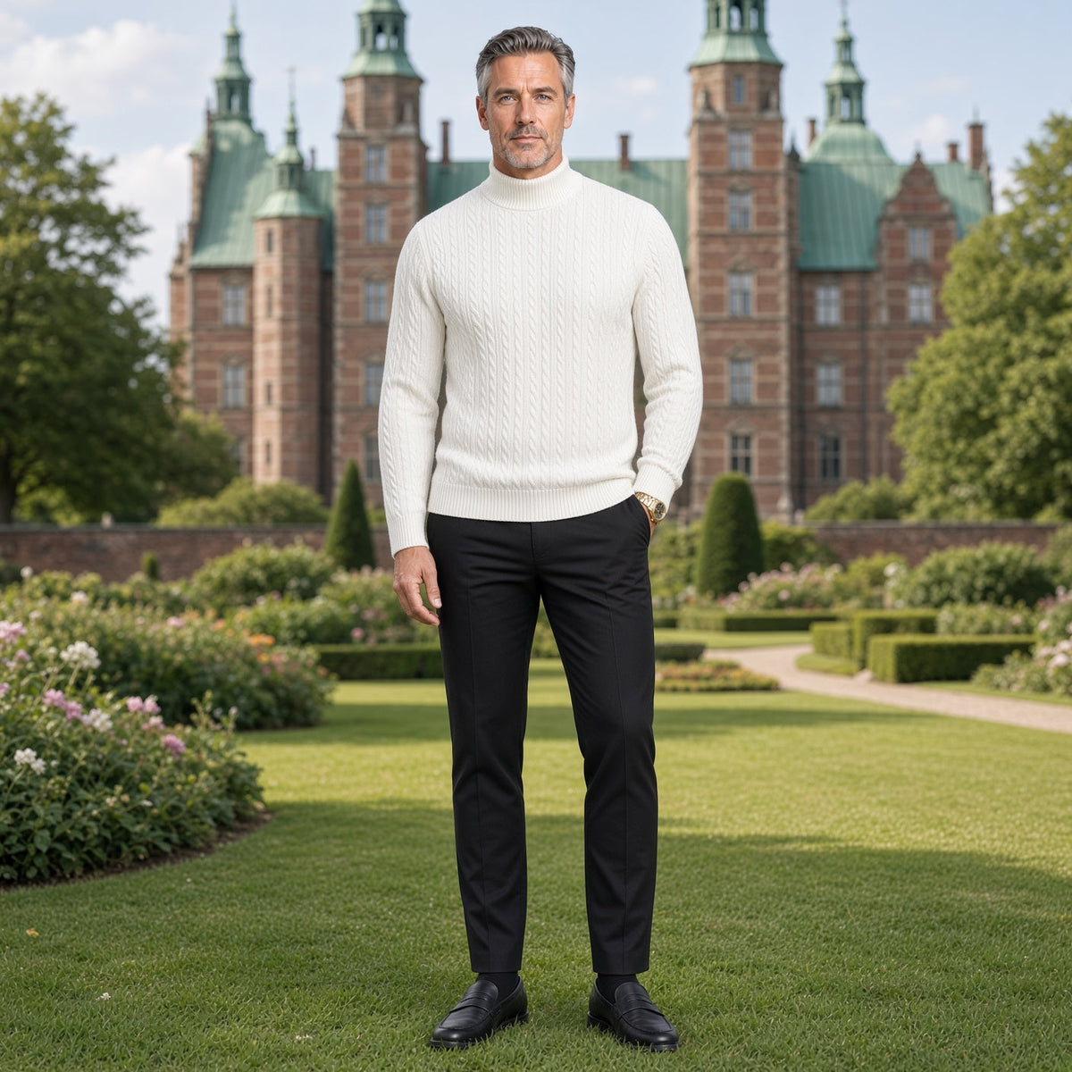 APOLLO Knitted Mock-Neck Sweater