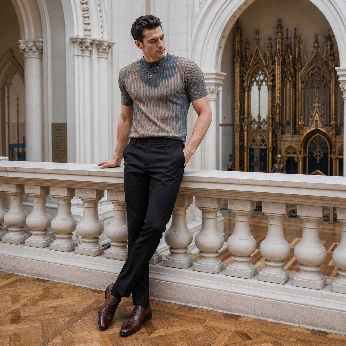 Baldwin Ribbed Mock Neck Tee