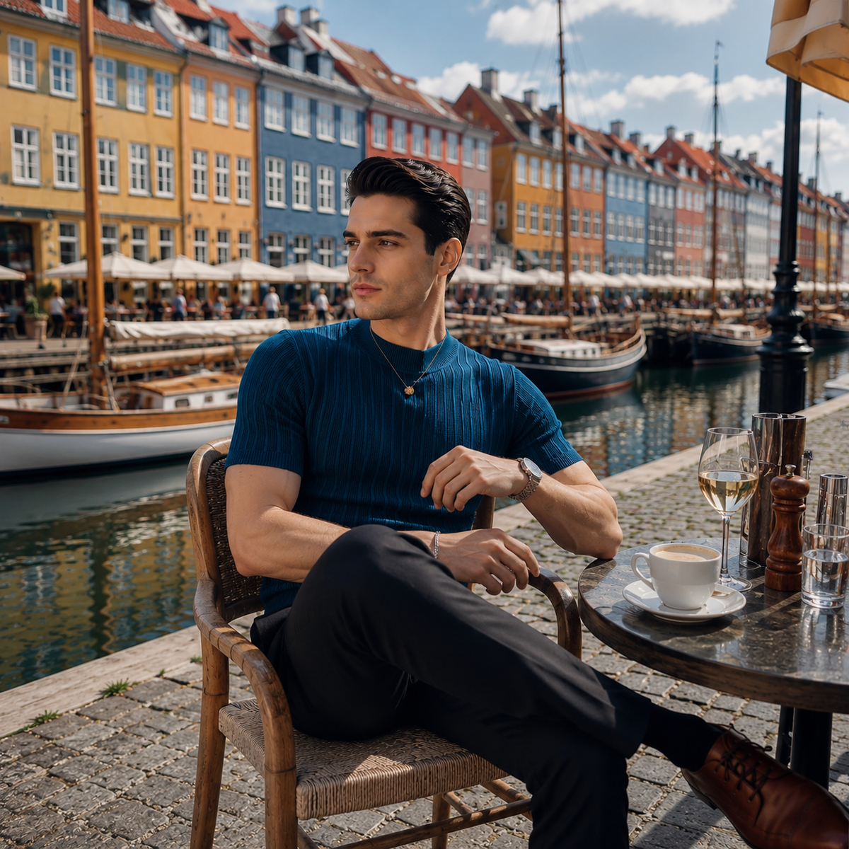 Baldwin Ribbed Mock Neck Tee