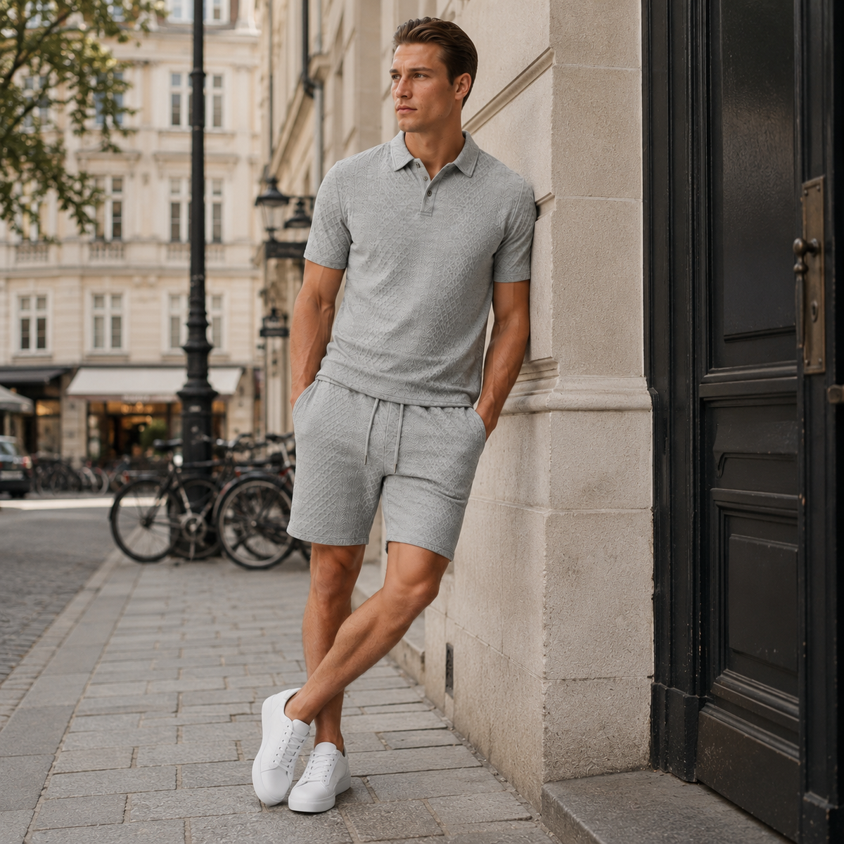 CAPRI Knit Polo & Drawstring Shorts Set