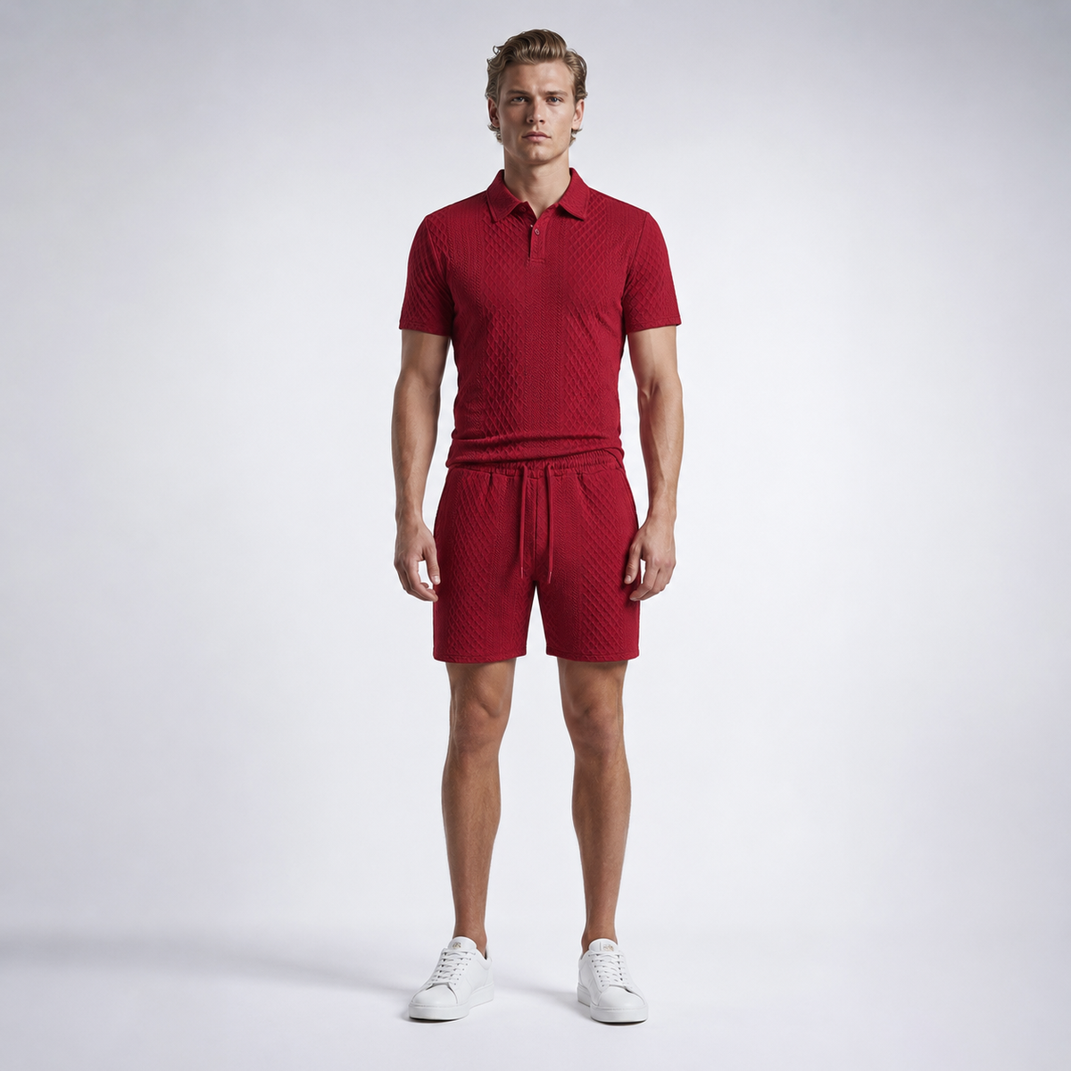 CAPRI Knit Polo & Drawstring Shorts Set