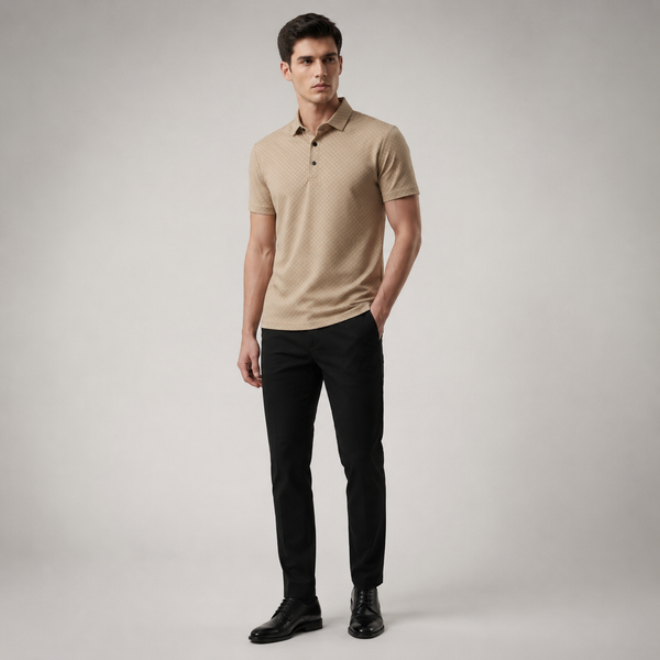 CHEZZ Waffle Textured Silky Cool Polo