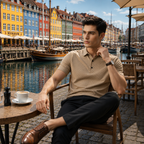 CHEZZ Waffle Textured Silky Cool Polo