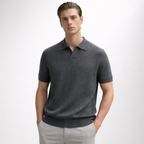 Men´s Knitted V-neck Polo Shirt
