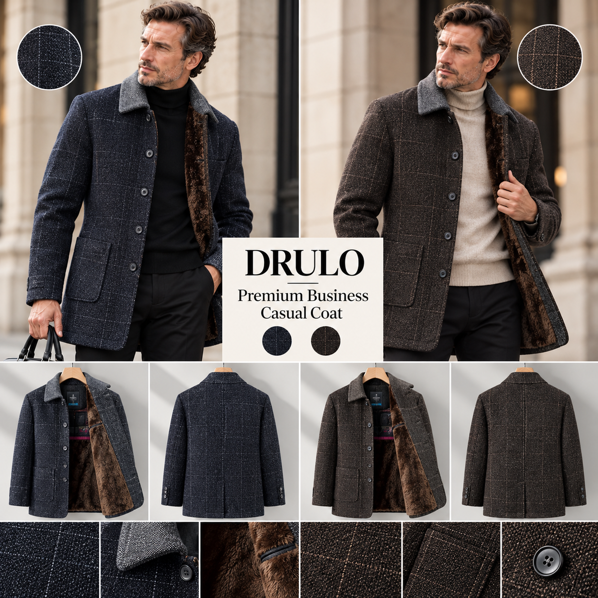 DRULO Premium Business Casual Coat