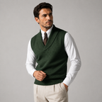 HESLEY Open Collar Knitted Vest