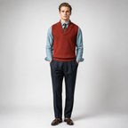 HESLEY Open Collar Knitted Vest
