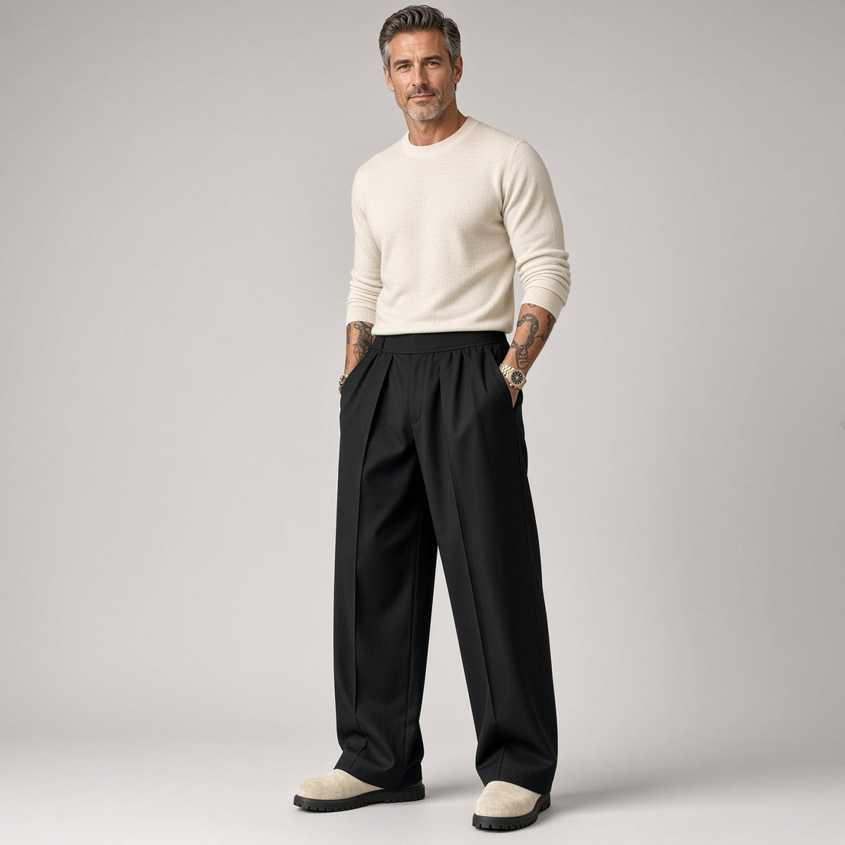 LUTHOR Wide-leg Elastic Pants
