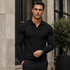 MILLER Long-Sleeve Ribbed Polo