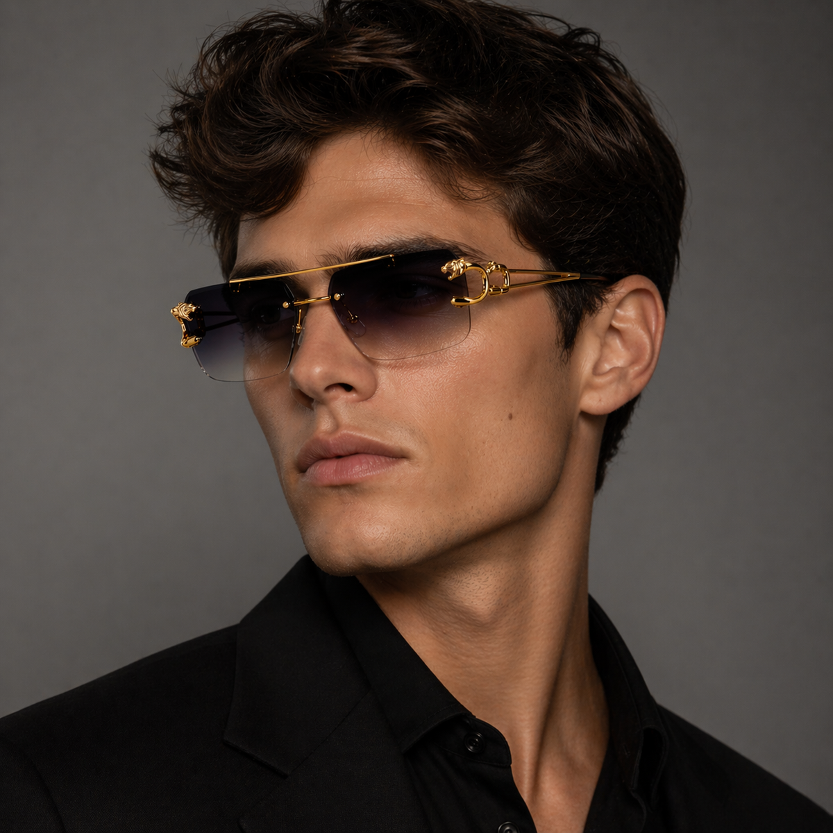 PANTHERA Rimless Retro Sunglasses