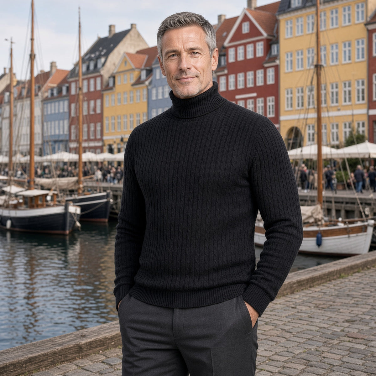 RAYMOND Patterned Turtleneck Sweater