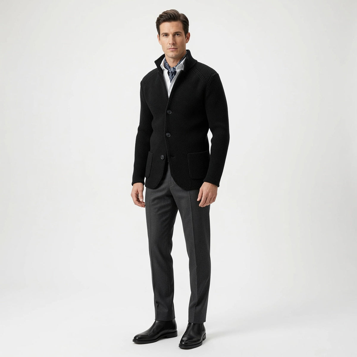 RENNAL Stand Collar Cardigan