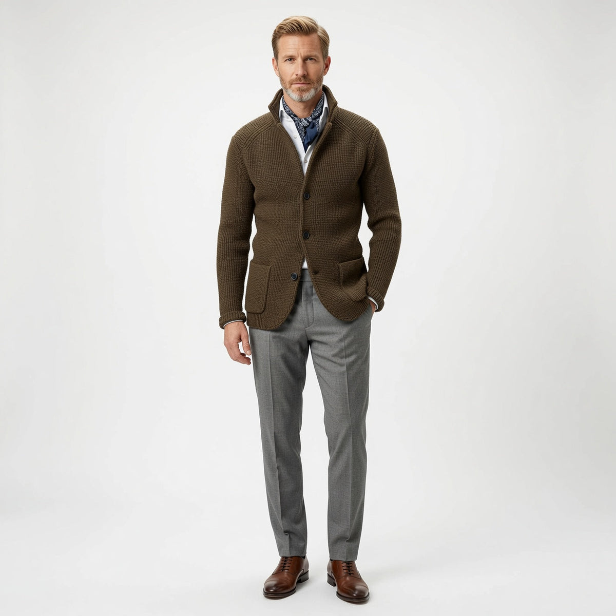 RENNAL Stand Collar Cardigan