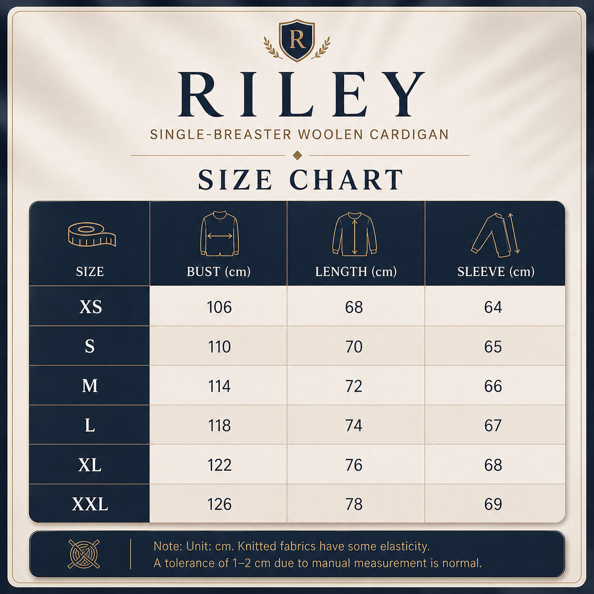 RILEY Single-Breaster Woolen Cardigan