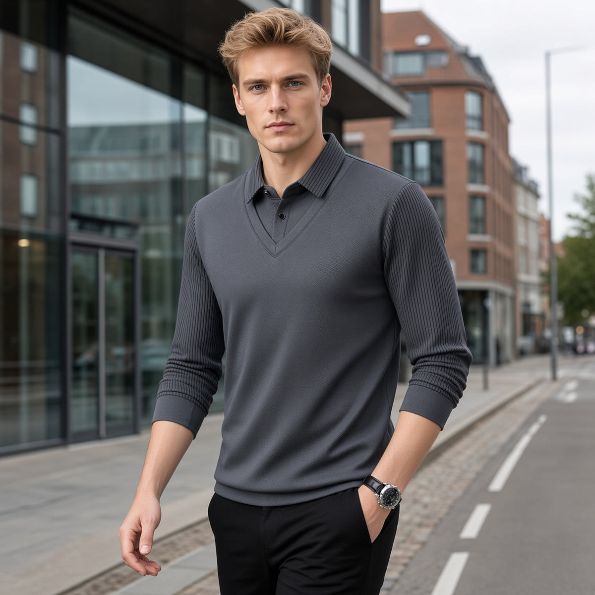 ROLAND Striped Dual Style Sweatshirt