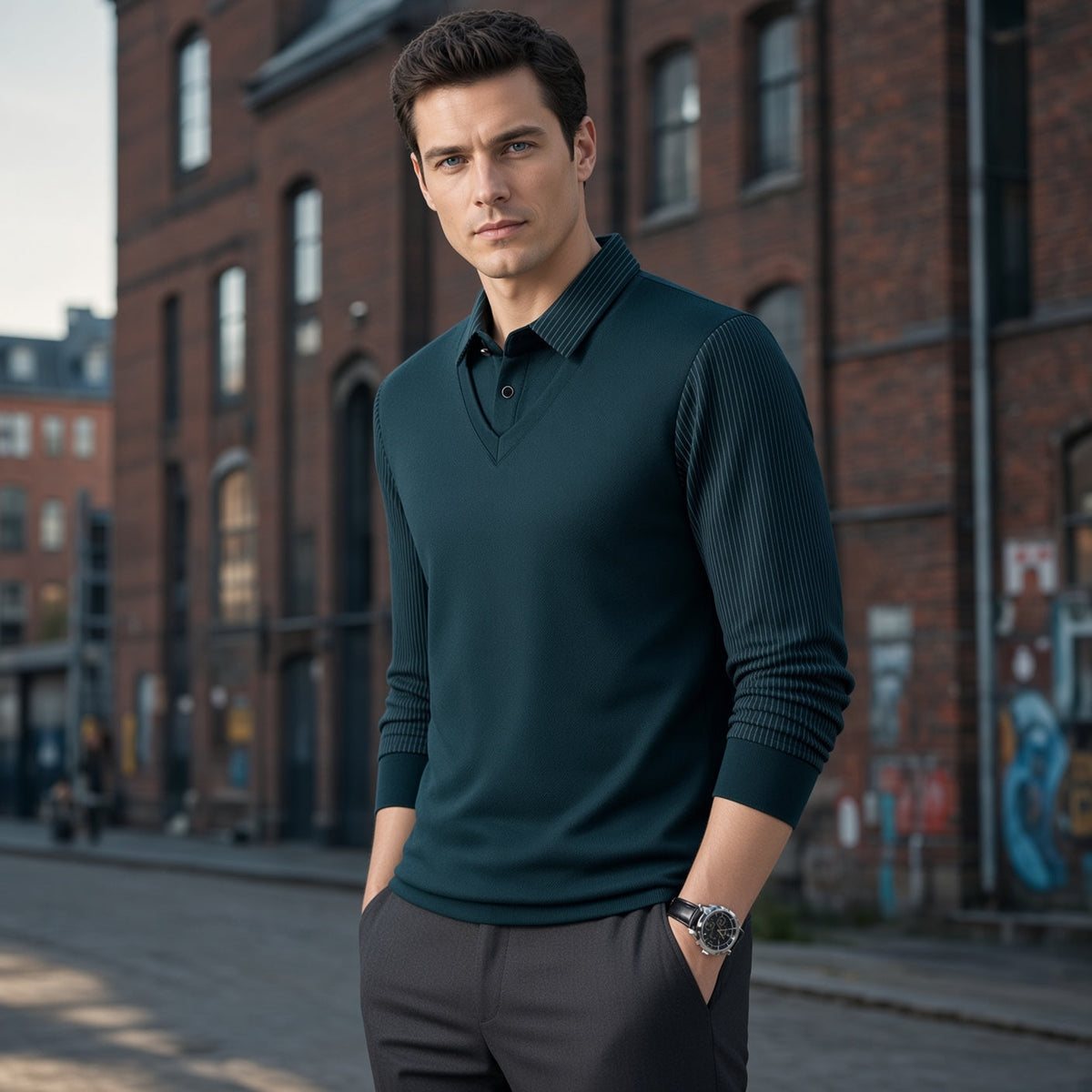 ROLAND Striped Dual Style Sweatshirt