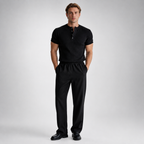 RUFUS Vertical Stripe Henley Collar Tee