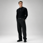 RUXUS Premium Stripe Henley Collar Longsleeve