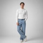 RUXUS Premium Stripe Henley Collar Longsleeve
