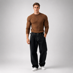 RUXUS Premium Stripe Henley Collar Longsleeve