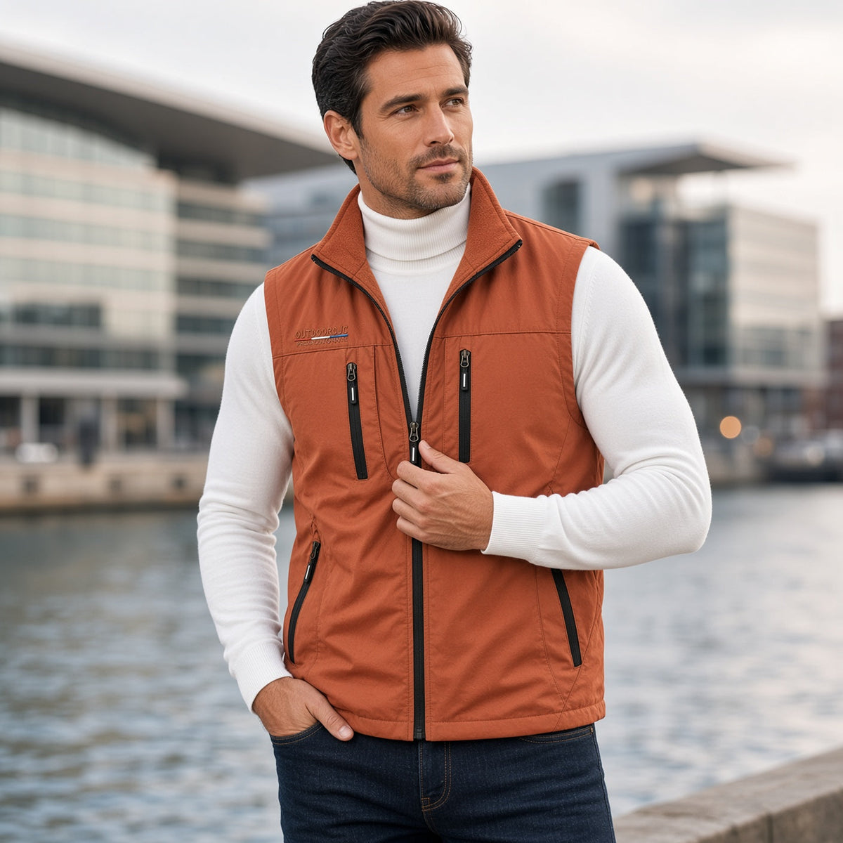 SANDO Multi-pockets Fleece Vest