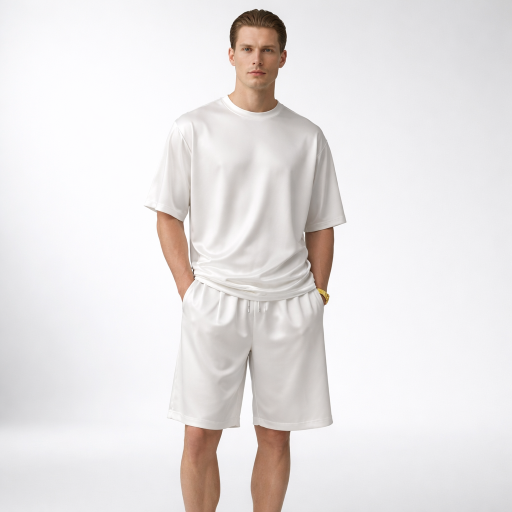SETA Luxury Silky Top & Shorts 2-Piece Set