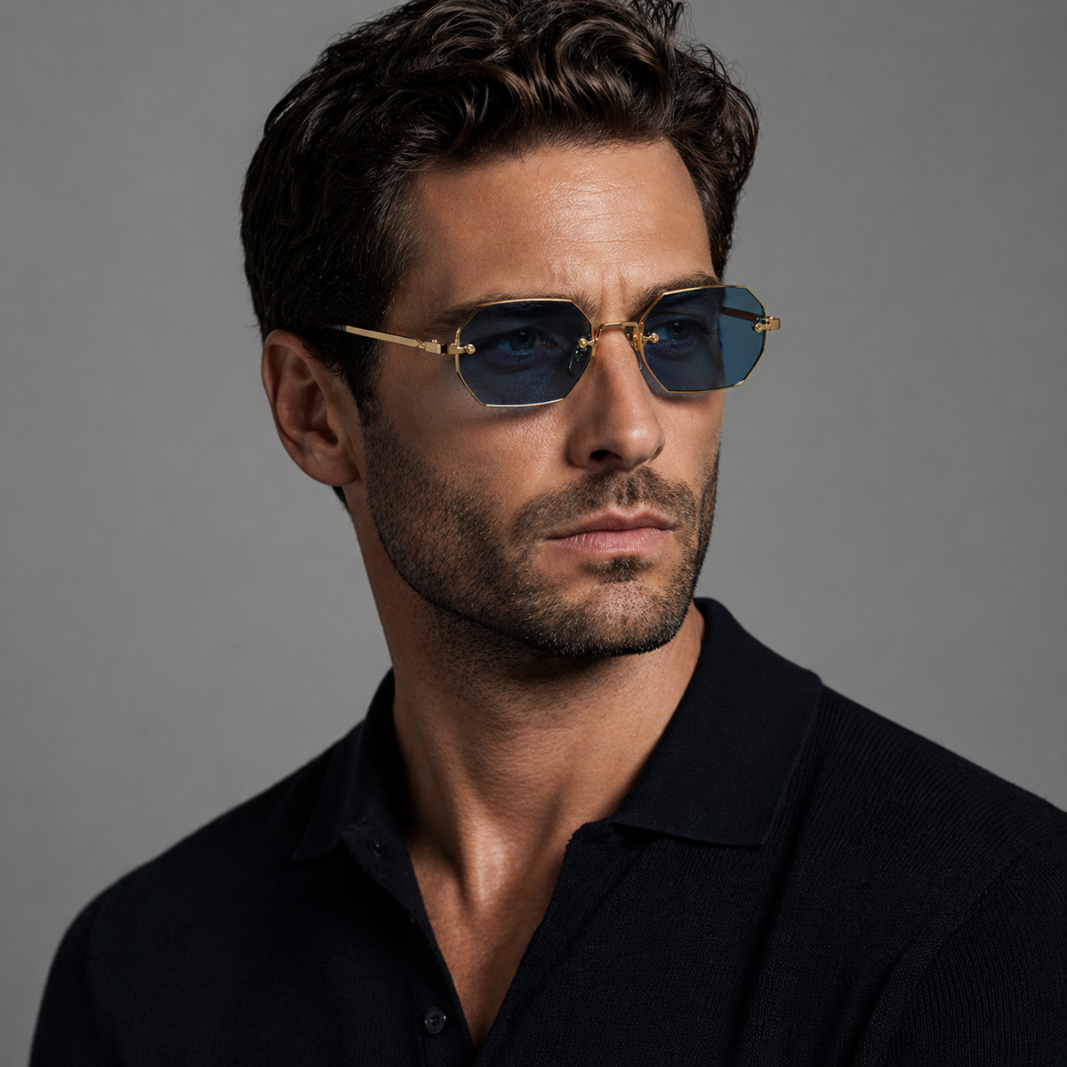 TESORO Polygon Rimless Sunglasses